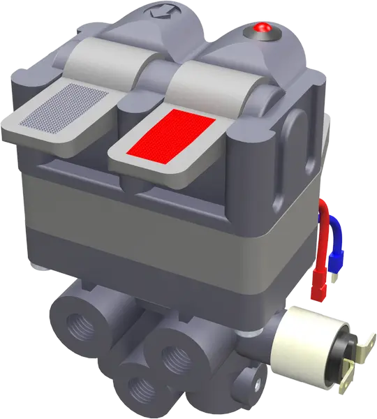 2 Çıkışlı Hava Valfi Üçgen Bağlantı Işık İkazlı Plastik Gövde