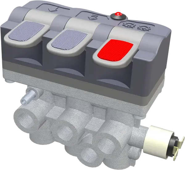 3 Way Air Valve Triangular Connection with Light Warning Metal Housing