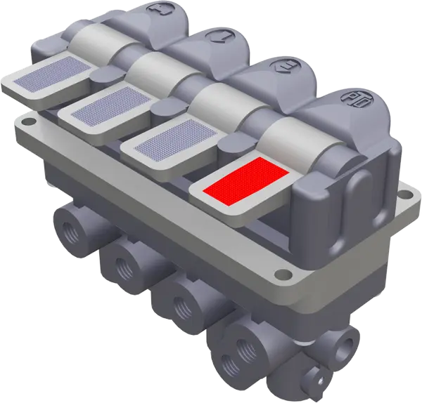 4 Way Air Valve Square Connection Plastic Housing