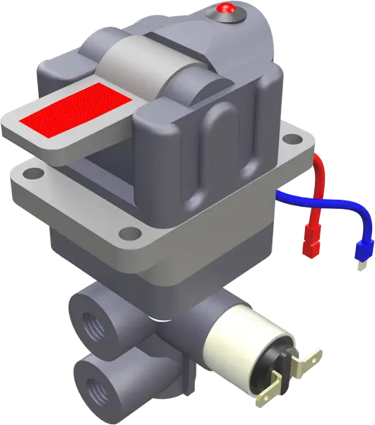 1 Çıkışlı Hava Valfi Kare Bağlantı Işık İkazlı Plastik Gövde