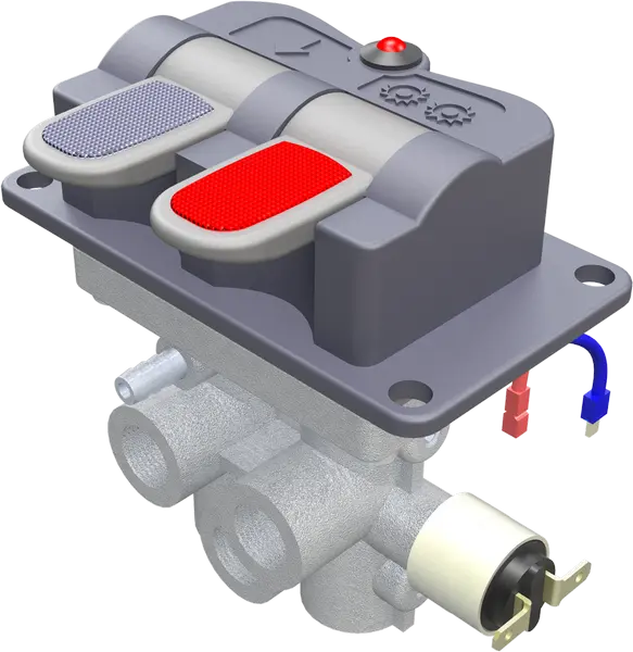 2 Çıkışlı Hava Valfi Kare Bağlantı Işık İkazlı Metal Gövde