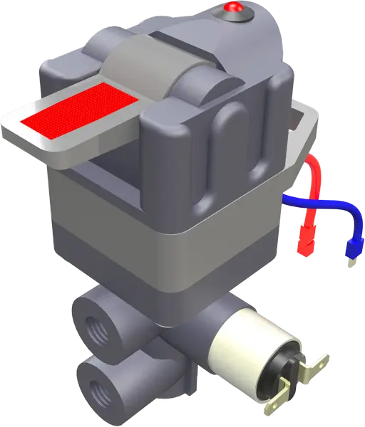 1 Way Air Valve Triangular Connection With Light Warning Plastic Housing